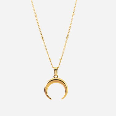 Moon Necklace | 18 kt gold plated steel