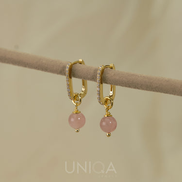 Rose Quartz Dangle Earrings | 925 Sterling silver