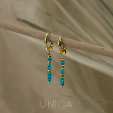 Turquoise Dangle Hoop Earrings | 925 Sterling silver