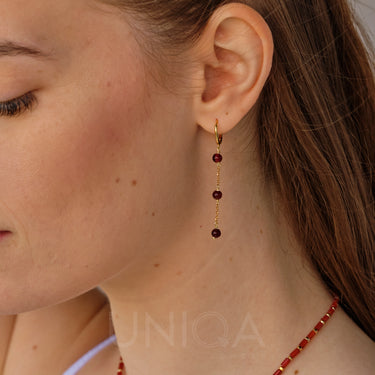 Carnelian dangle Earrings | 925 Sterling silver