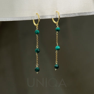 Malachite dangle Earrings | 925 Sterling silver