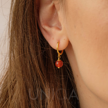 Carnelian drop Earrings | 925 Sterling silver