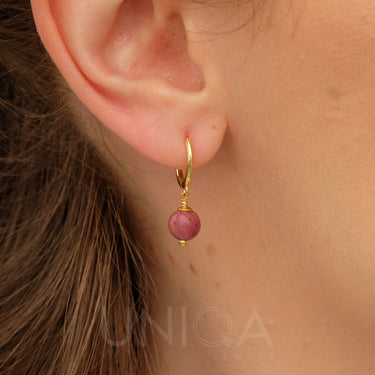 Rhodonite Dangle Earrings | 925 Sterling silver