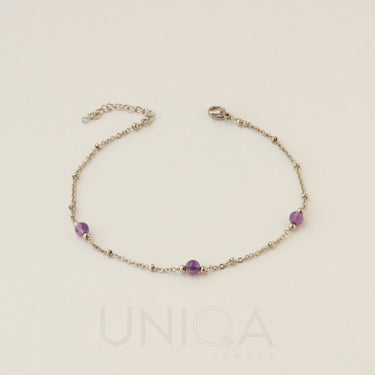 Amethyst Anklet | Stainless steel