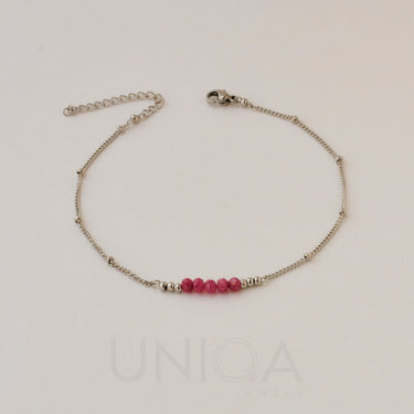 Ruby Anklet | Stainless steel