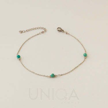 Turquoise Howlite Anklet | Stainless steel