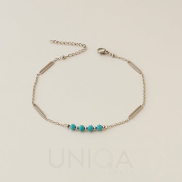 Turquoise Howlite Anklet | Stainless steel