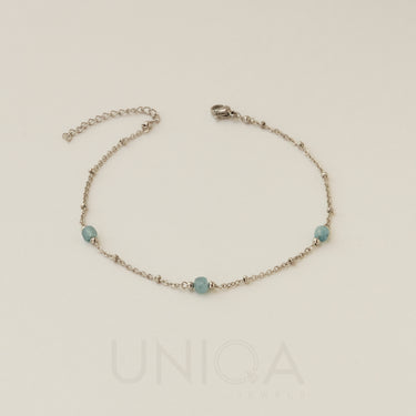 Aquamarine Anklet | Stainless steel