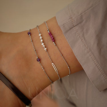 Amethyst Anklet | Stainless steel