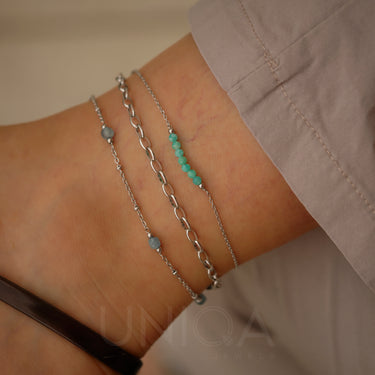 Aquamarine Anklet | Stainless steel