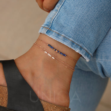 Lapis bar Anklet | Stainless steel