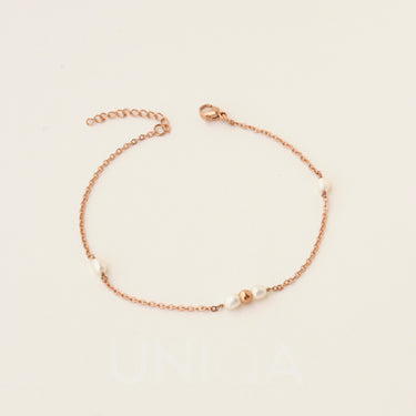 Pearl chain Anklet | Stainless steel