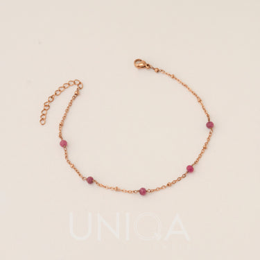 Ruby rosary Anklet | Stainless steel