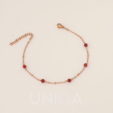 Carnelian rosary Anklet | Stainless steel