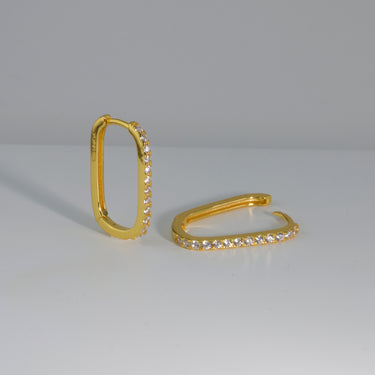 Rectangular Hoop Earrings | 925 Sterling silver