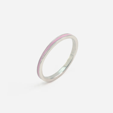 Pink Enamel Ring | 925 Sterling silver