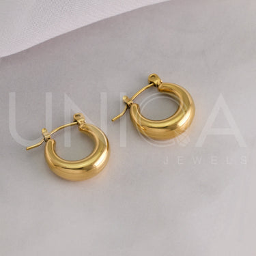 Chunky Earrings | 18 kt gold plated steel