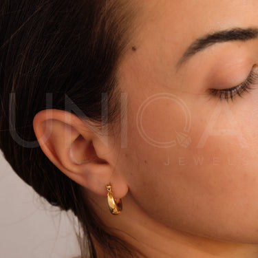 Chunky Earrings | 18 kt gold plated steel