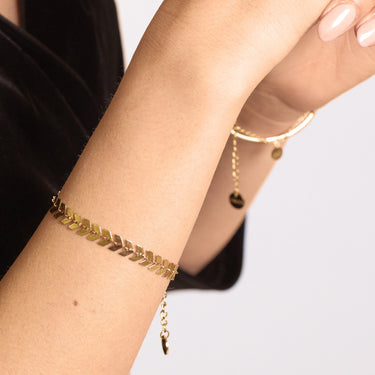 Chevron Bracelet | 18 kt Gold plated steel