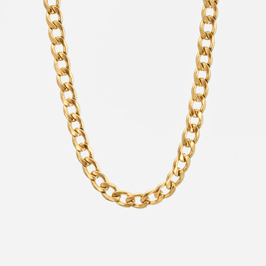 Curb Necklace | 18 kt gold plated steel