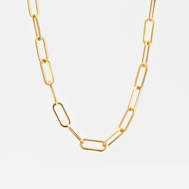 Link chain Necklace | 18 kt gold plated steel