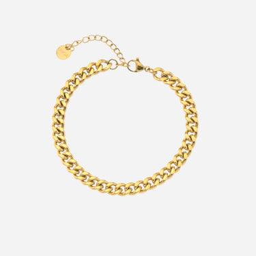 Curb Bracelet 6mm | 18 kt gold plated steel