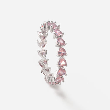 Pink Heart Ring | 18 kt gold plated steel