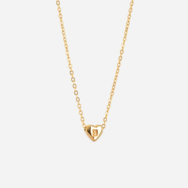 Initial Heart necklace | 18 kt gold plated steel